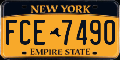 NY license plate FCE7490