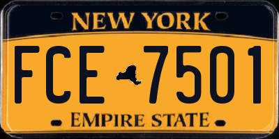 NY license plate FCE7501