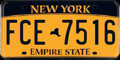 NY license plate FCE7516