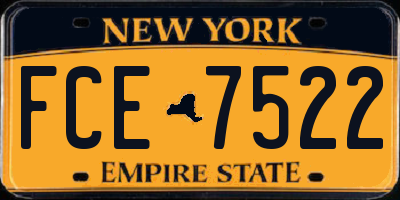 NY license plate FCE7522