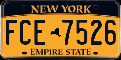 NY license plate FCE7526