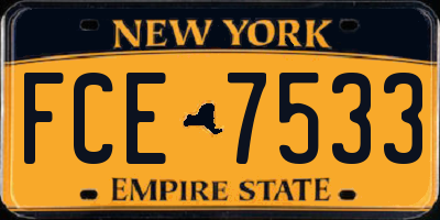 NY license plate FCE7533