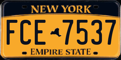 NY license plate FCE7537