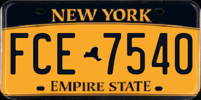 NY license plate FCE7540