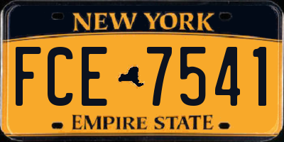NY license plate FCE7541