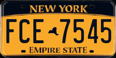NY license plate FCE7545