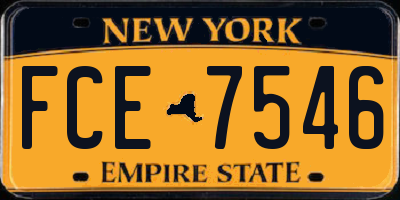 NY license plate FCE7546