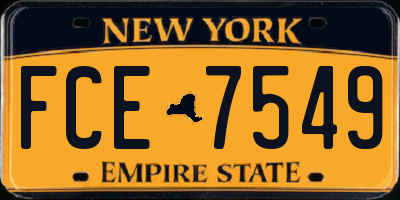 NY license plate FCE7549
