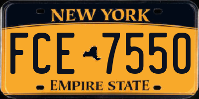 NY license plate FCE7550