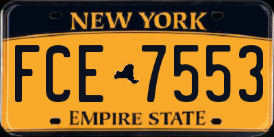 NY license plate FCE7553