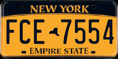NY license plate FCE7554