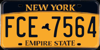 NY license plate FCE7564