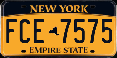 NY license plate FCE7575