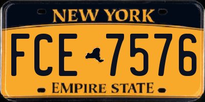 NY license plate FCE7576