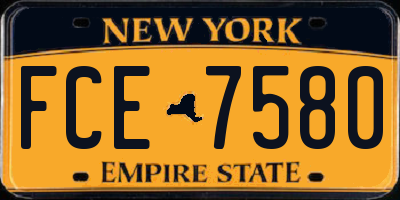 NY license plate FCE7580