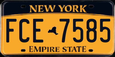 NY license plate FCE7585