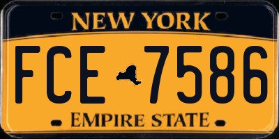 NY license plate FCE7586