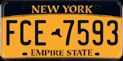 NY license plate FCE7593