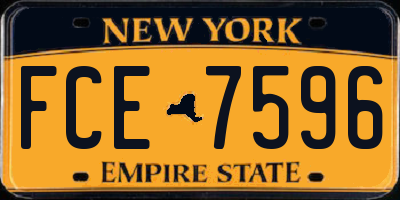 NY license plate FCE7596