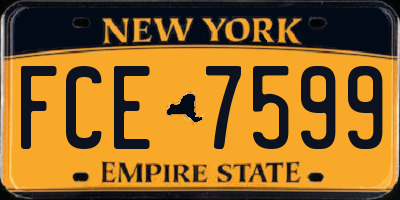 NY license plate FCE7599