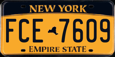 NY license plate FCE7609