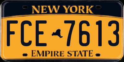 NY license plate FCE7613