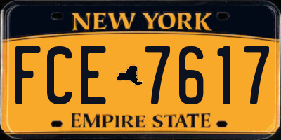 NY license plate FCE7617