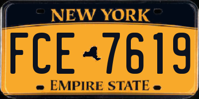 NY license plate FCE7619