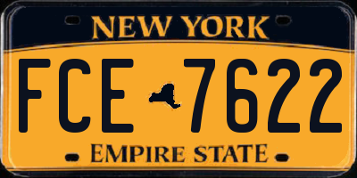NY license plate FCE7622