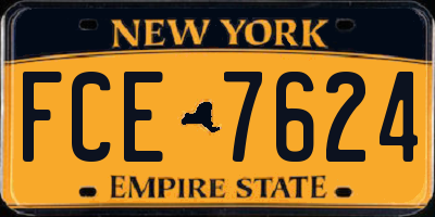 NY license plate FCE7624