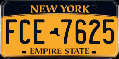 NY license plate FCE7625