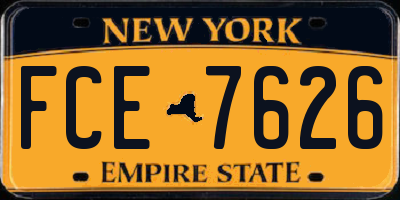 NY license plate FCE7626