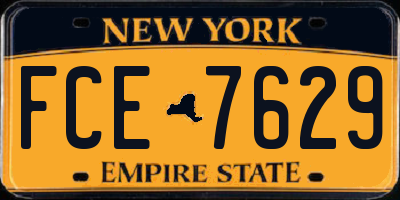NY license plate FCE7629