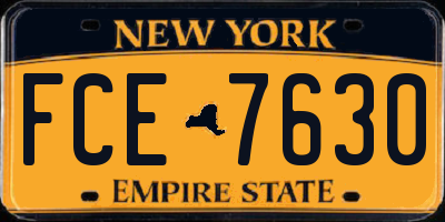 NY license plate FCE7630