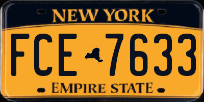 NY license plate FCE7633