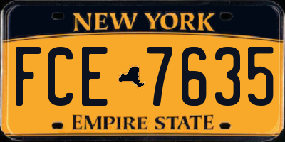 NY license plate FCE7635