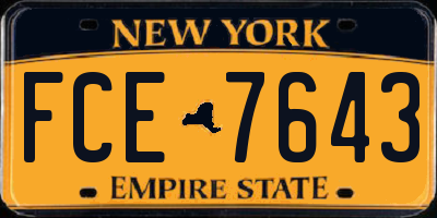 NY license plate FCE7643