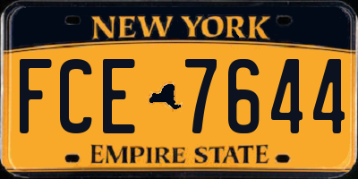 NY license plate FCE7644