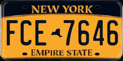 NY license plate FCE7646