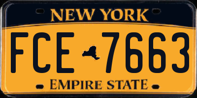 NY license plate FCE7663