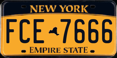 NY license plate FCE7666