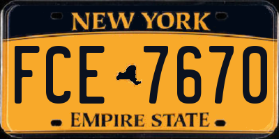 NY license plate FCE7670