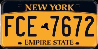 NY license plate FCE7672