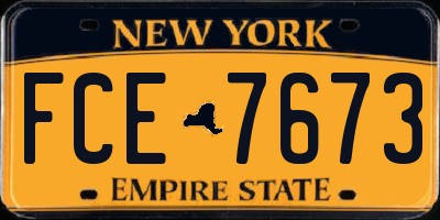 NY license plate FCE7673