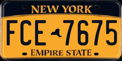 NY license plate FCE7675