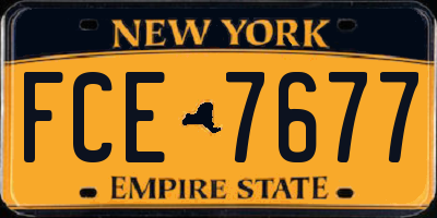 NY license plate FCE7677
