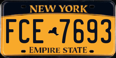 NY license plate FCE7693