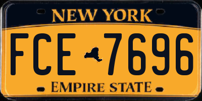 NY license plate FCE7696