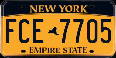 NY license plate FCE7705