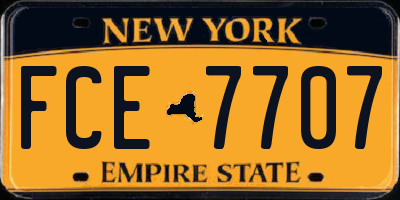 NY license plate FCE7707
